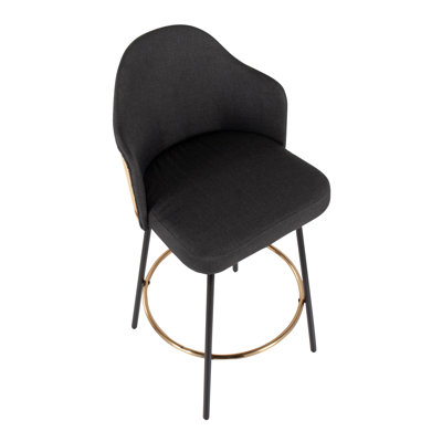 Gracen Swivel Upholstered Counter Stool with Metal Frame