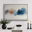 «Abstract Blot in Blue and Brown», reproduction d'art sur toile encadrée très grande-52435686-52435687