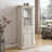Modern Tall Storage Cabinet With Glass Doors & Shelves - Versatile Freestanding Sideboard With Drawer For Living Room, Kitchen, Dining Room, & Office-800074338