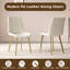  Ensemble de 4 chaises de salle à manger, chaise d'appoint de cuisine moderne en cuir PU, pieds en métal, blanc