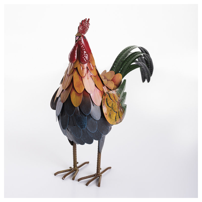 Metal Garden Rooster Statue