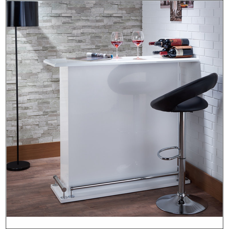 Kite White High Gloss Finish Bar Table