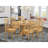 7 Piece Dining Table Set consists of an Oval Dining Room Table with Butterfly Leaf and 6 Wooden Seat Chairs, Oak-1281416002-1223439771-1223439770