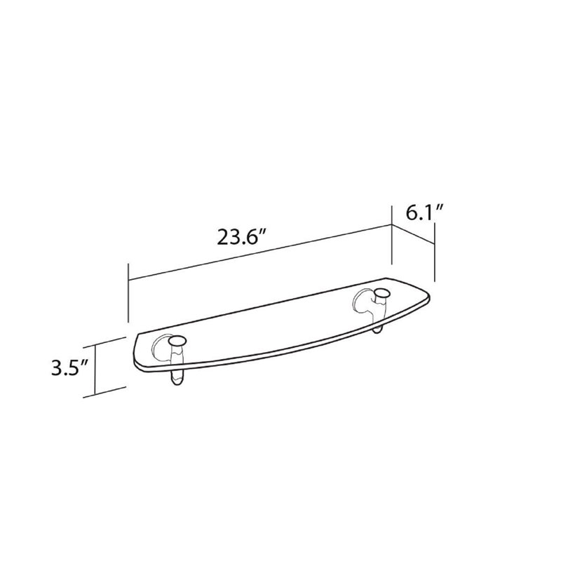 D-Shaped Glass Bracket Shelf