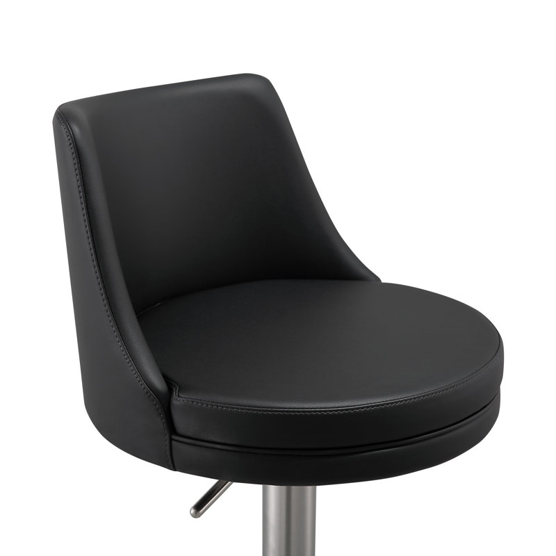 Swivel Adjustable Height Stool, Black Velvet