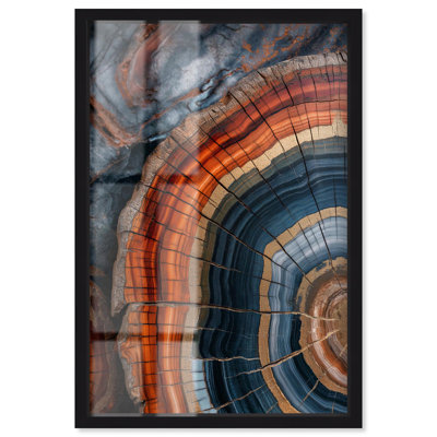 "Earth's Core IV Shadowbox", art mural côtier par Art Remedy, cadre noir, 21 x 31