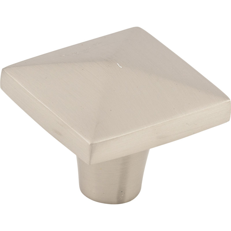 Aspen Square Knob, 1 1/2" Length, Brushed Satin Nickel