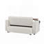 Canapé-lit en chenille beige avec accoudoirs avec rangement, port USB et table d'appoint-1054911328