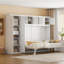Grand lit escamotable mural avec armoires, grand