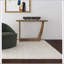 Alamitos Brown Oval Solid Mango Wood Entryway Console Table with Unique L-Shaped Legs for Modern Interiors