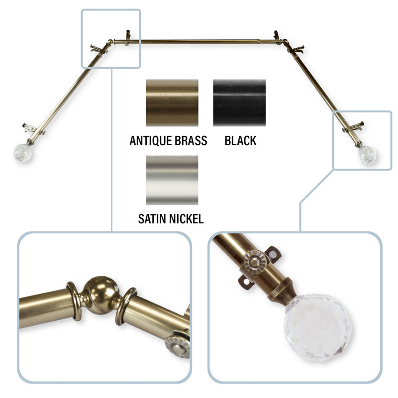 Tringle à rideaux simple 0,81 po Earline, Nickel satiné