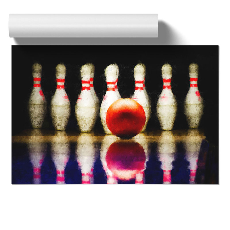 Ten Pin Bowling - No Frame Print, 42cm H x 59cm W x 0.1cm D