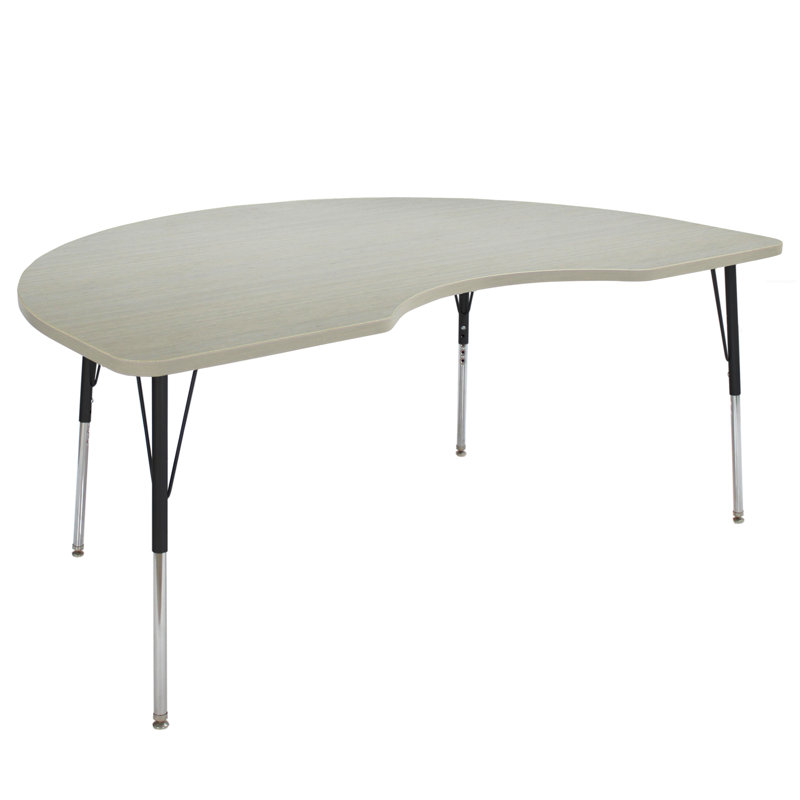 Table d'activité avec pieds réglables La Madera, Sable asiatique / noir, Roulement pivotant standard, Noir