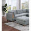 Siège de coin contemporain 36 po x 36 po pour salon en tissu de ton gris-404997676