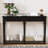 TREXM Entryway Table With 4 Drawers, Retro Console Table With Open Shelf For Entryways, Living Rooms, And Hallways (Black)-1956240608