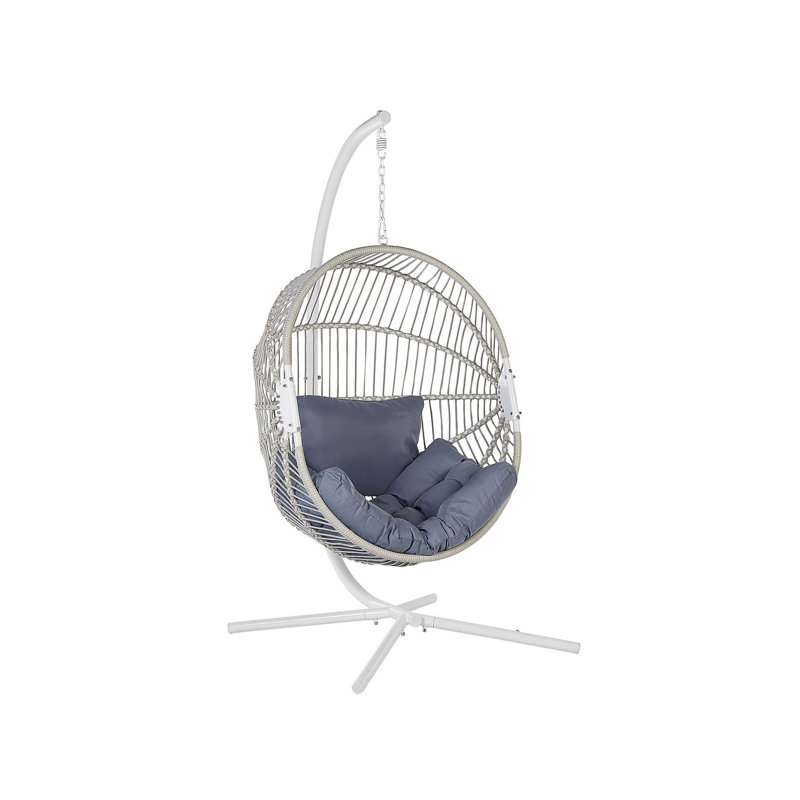 Hotevilla-Bacavi Porch Swing with Canopy, White, Blue