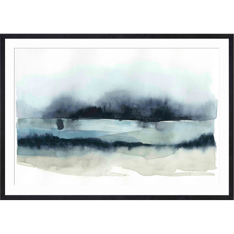 «Stormy Sea II» par Grace Popp - peinture encadrée, H 20 po x l 30 po, Noir