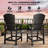 Set of 2 Adirondack Bar Height Chairs HDPE Outdoor Patio Chairs with Footrest and Removable Tray for Deck Garden Fire Pit-1448191123