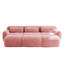 Modulaire rose à 3 places avec tissu, haute résilience 32d, aucun assemblage requis, fond antidérapant pour utilisation modulaire, mobilier de salon à base combinée