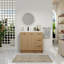 Meuble-lavabo sur pied 36 po avec lavabo en résine et armoire de rangement multifonctionnelle