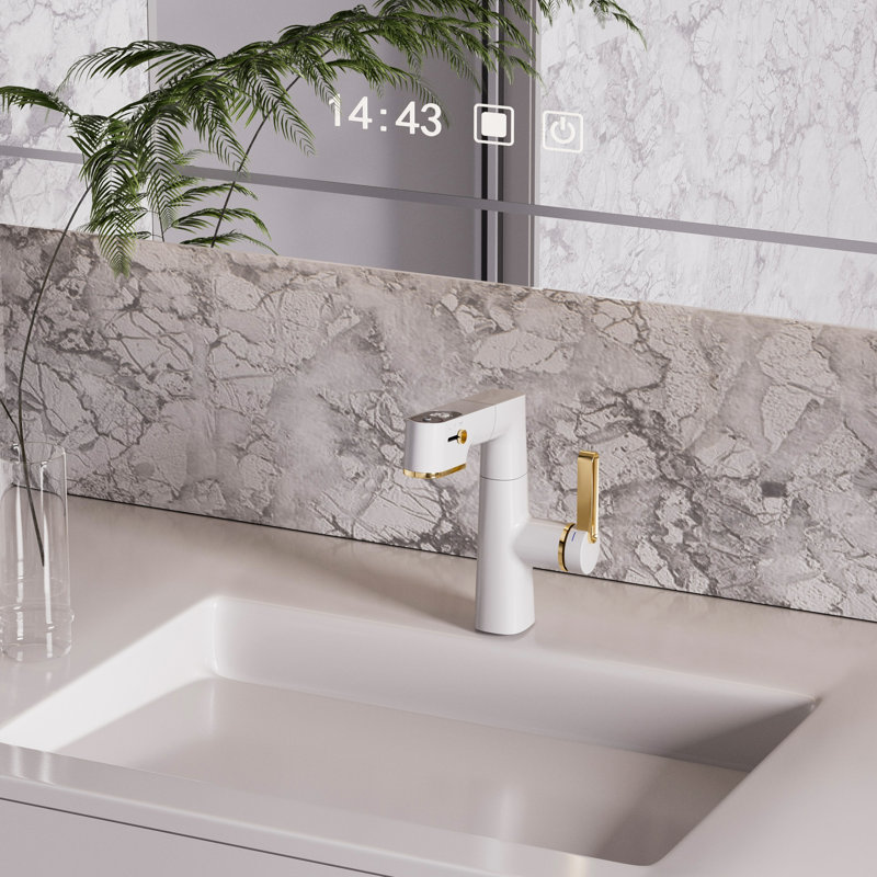 Single Hole Digital Pull-Out Bathroom Faucet