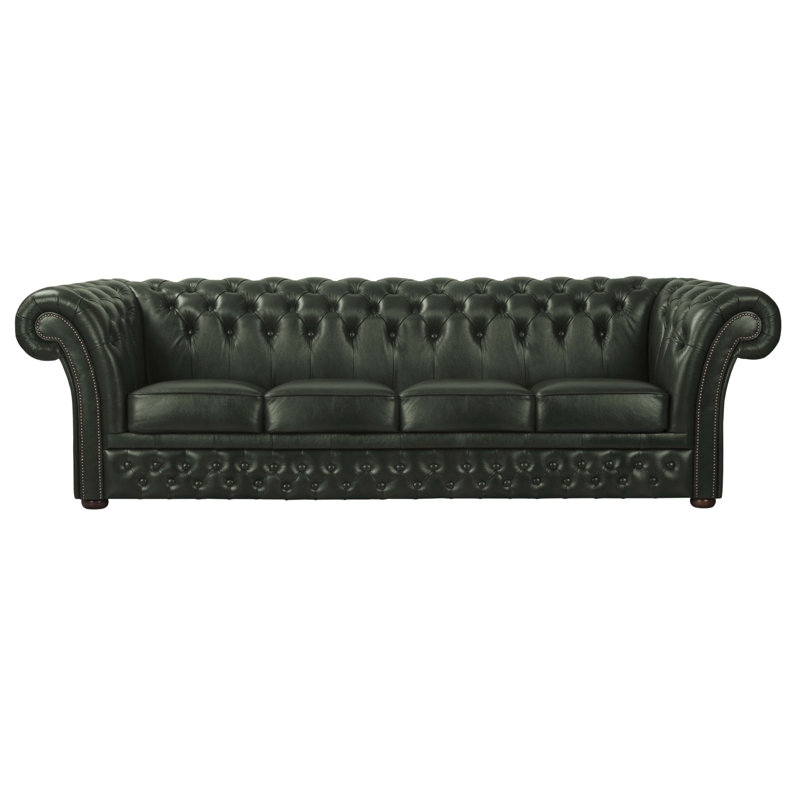 Tamico Genuine Leather Sofa, Green, 4