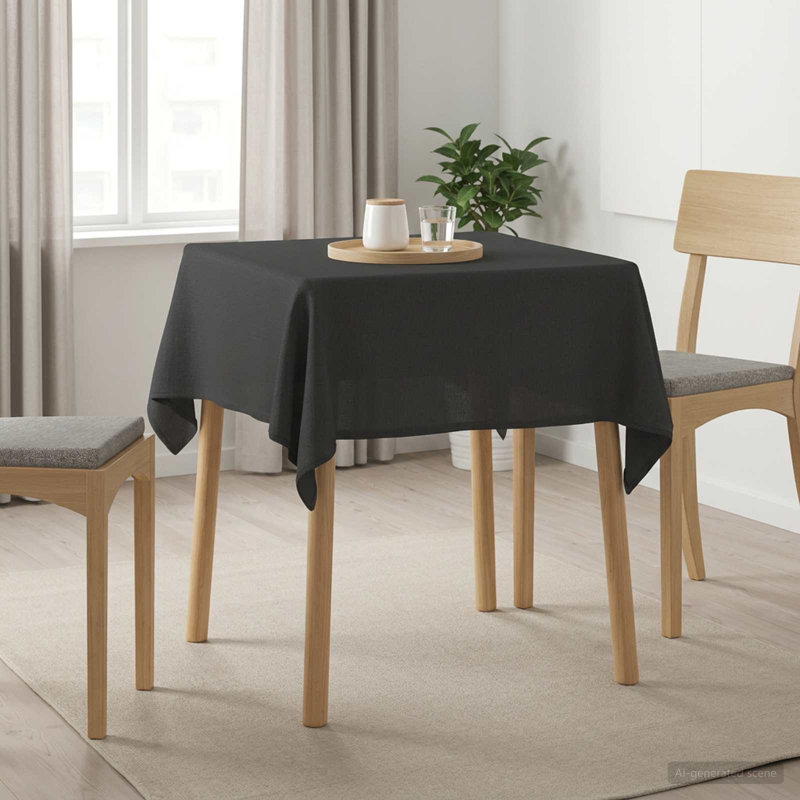  Table Cloth Tablecloth Dining Cover Kitchen Living Room Polyester Decor, Dark Grey, 1