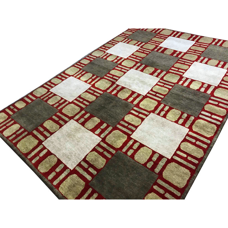 Tapis rouge noué à la main de haute qualité