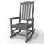 Fauteuil à bascule Adirondack d'extérieur gris en PEHD résistant aux intempéries avec dossier haut confortable (paquet de 1)-121972748