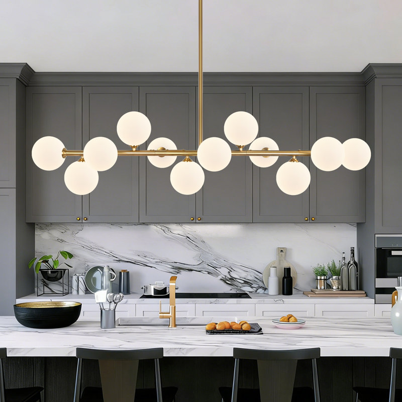 12-light Dimmable Chandelier Modern Chandelier Linear Chandelier Dining Room Chandelier