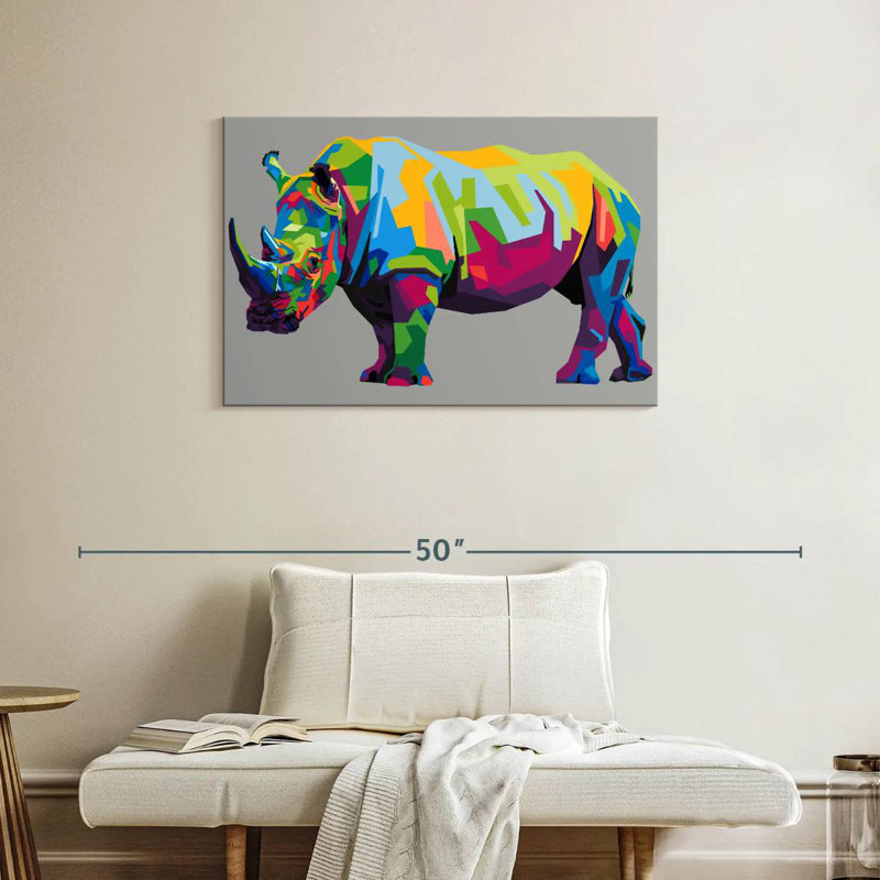 Pop Rhinoceros, 24" H x 36" W