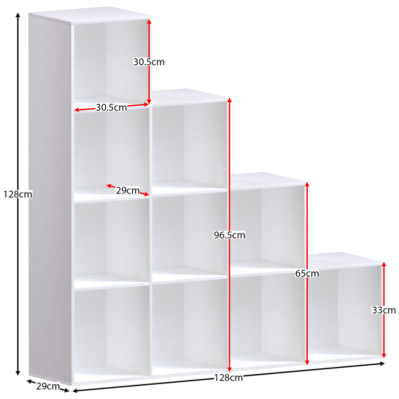 128cm H x 128cm W Cube Bookcase, White