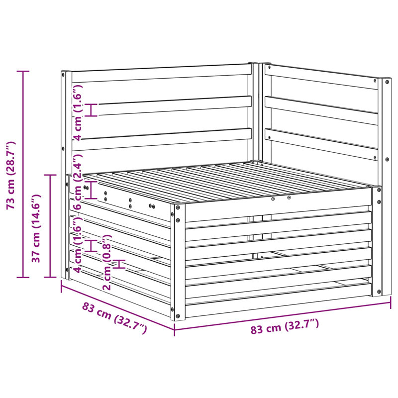 83cm Wide Patio Sectional