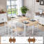 Ensemble de salle à manger 5 pièces en bois et métal avec table extensible à quatre pieds-40829594