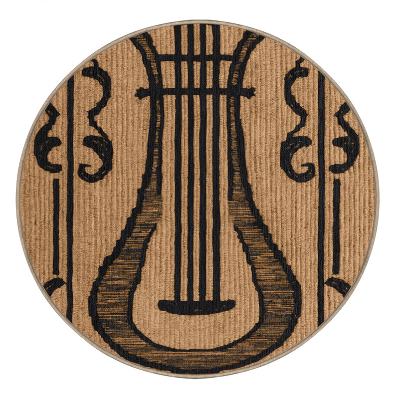  Tapis lavable Lyre Music, Rond 6 pi