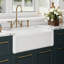 Whitehaus Collection Reversible Fireclay Kitchen Sink with Grid: Three Edge Frame, Plain Front Apron-214787905