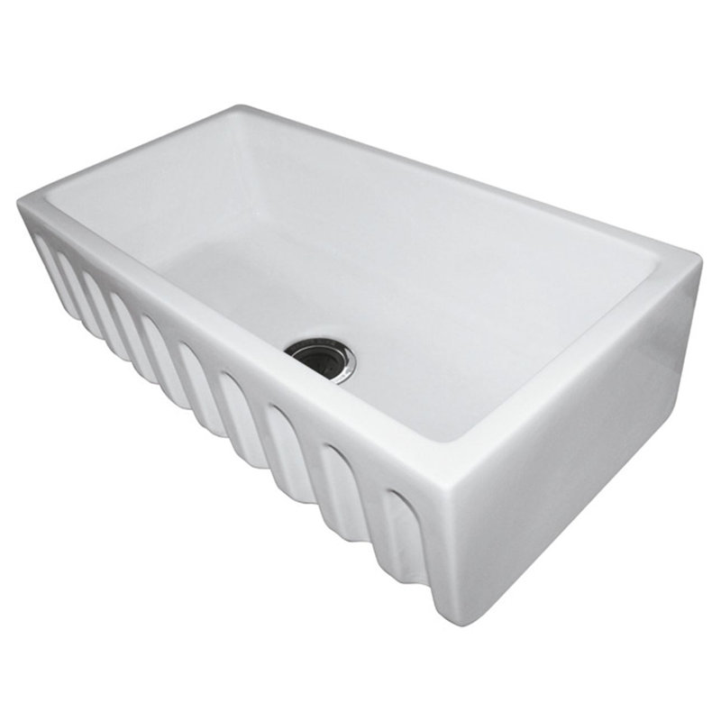 36'' L Single Bowl Fireclay Kitchen Sink, White