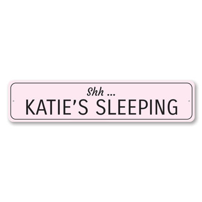 Signe en aluminium «Sleeping Baby»