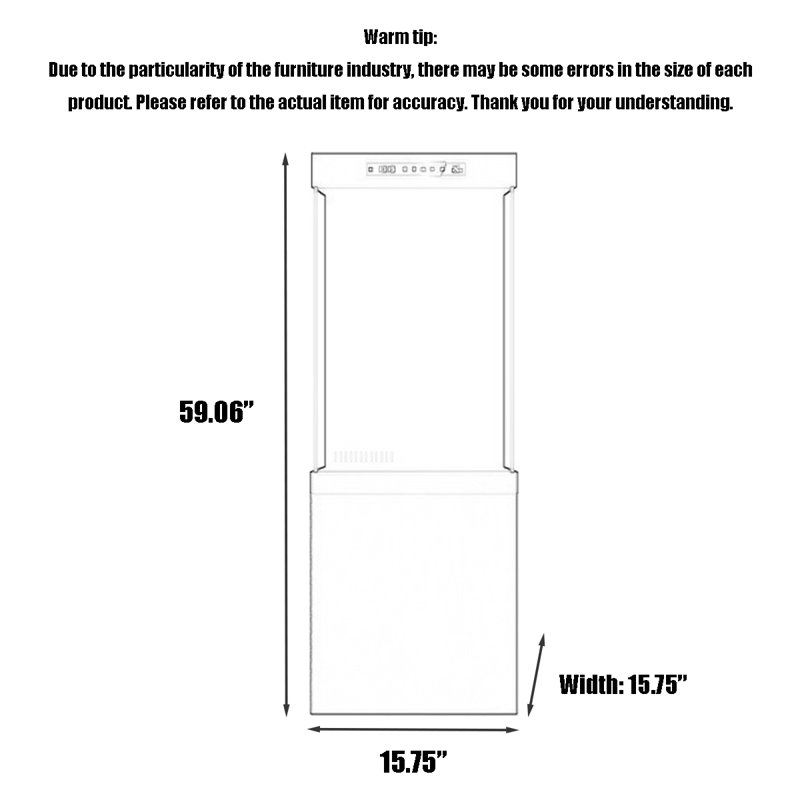 Titanium-Magnesium Aluminum Alloy Rectangular Tall Aquarium Tank, 35.66 Gallon (59.06"H x 15.75"W x 15.75"D), White