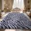 Tapis à poils longs 8 x 10 po pour le salon, grands tapis moelleux de luxe pour la chambre à coucher, envers antidérapant de qualité supérieure, idéal pour les endroits très passants à l'intérieur, esthétique intérieure, teinture par nœuds gris noir-376742560-376742578
