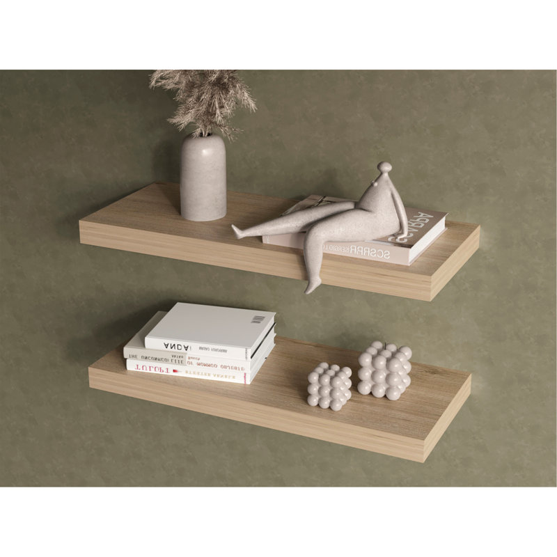 Floating Shelf Dallas, Living Room, Light Pine, Light Beige