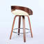 Tabourets de bar pivotants de style Mid-Century moderne de 2, 25 po de hauteur, siège à coussin beige, bois de noyer, pieds de l'écurie à hauteur de comptoir 2 moderne, coussin de siège, finition noyer