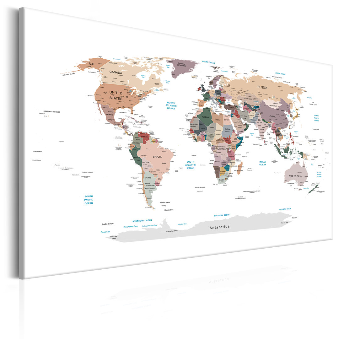 Leinwandbild - World Map: Where Today?