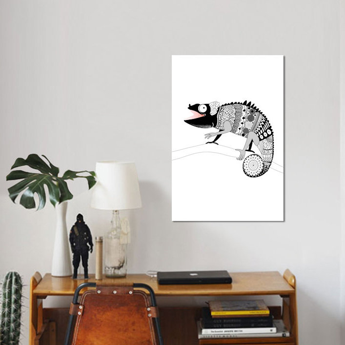 «Gecko», impression sur toile, H 26 po x l 18 po x P 1,5 po, Toile tendue, Pas de tapis