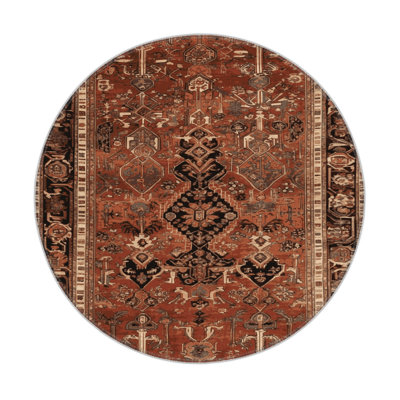 Persian Brown Indoor and Outdoor Area Rug