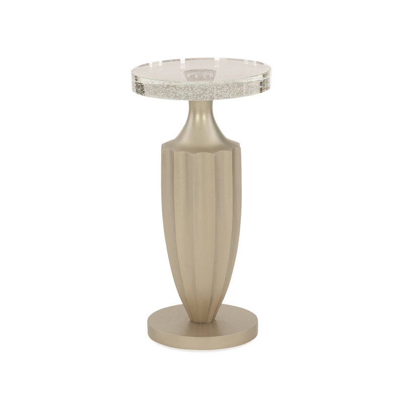 Modern Uptown Glass Top End Table