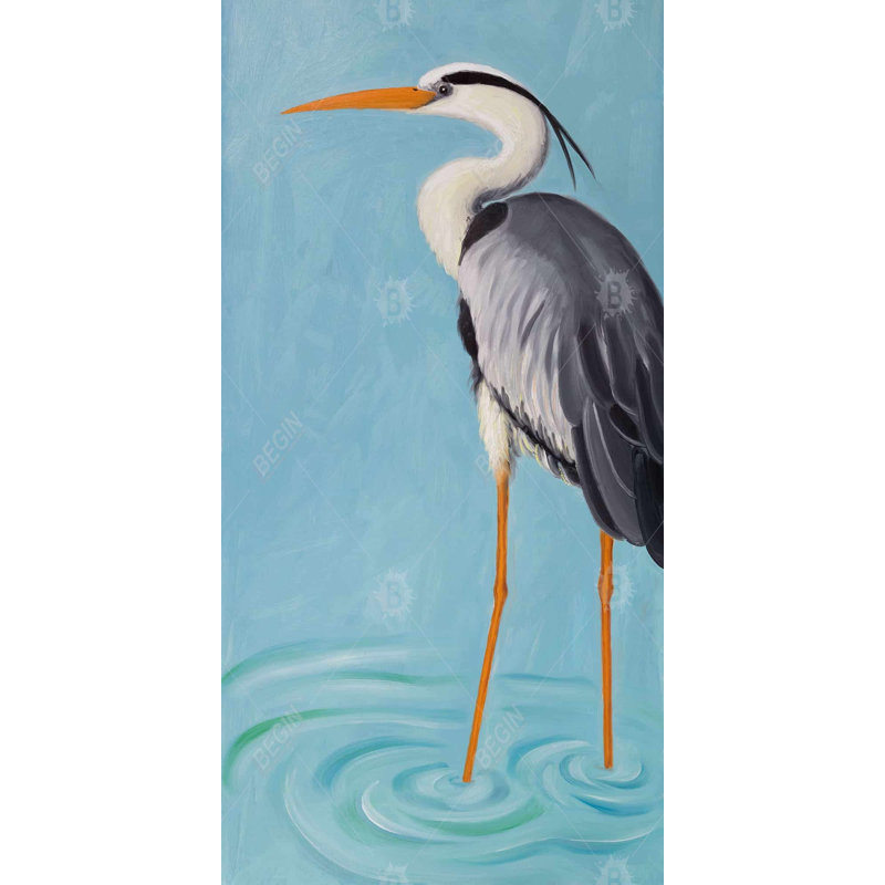 Grey heron - 15.75"x31.50" Desk mat