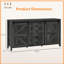 Buffet gris foncé patiné avec portes de grange coulissantes, buffet de cuisine 60 po-1973502153