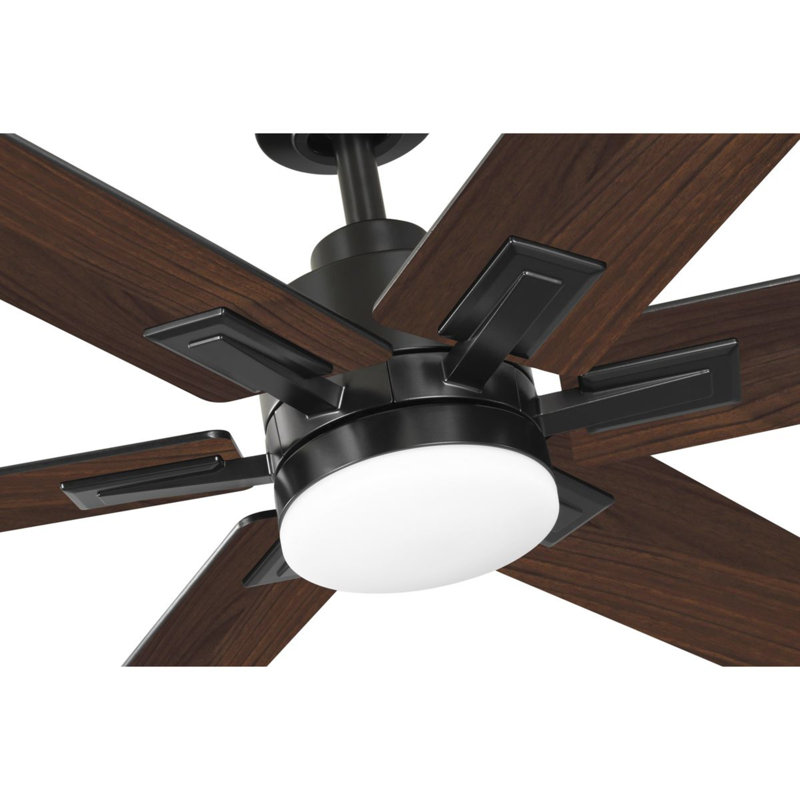 60" Matte Black and Charcoal LED Ceiling Fan with Remote
