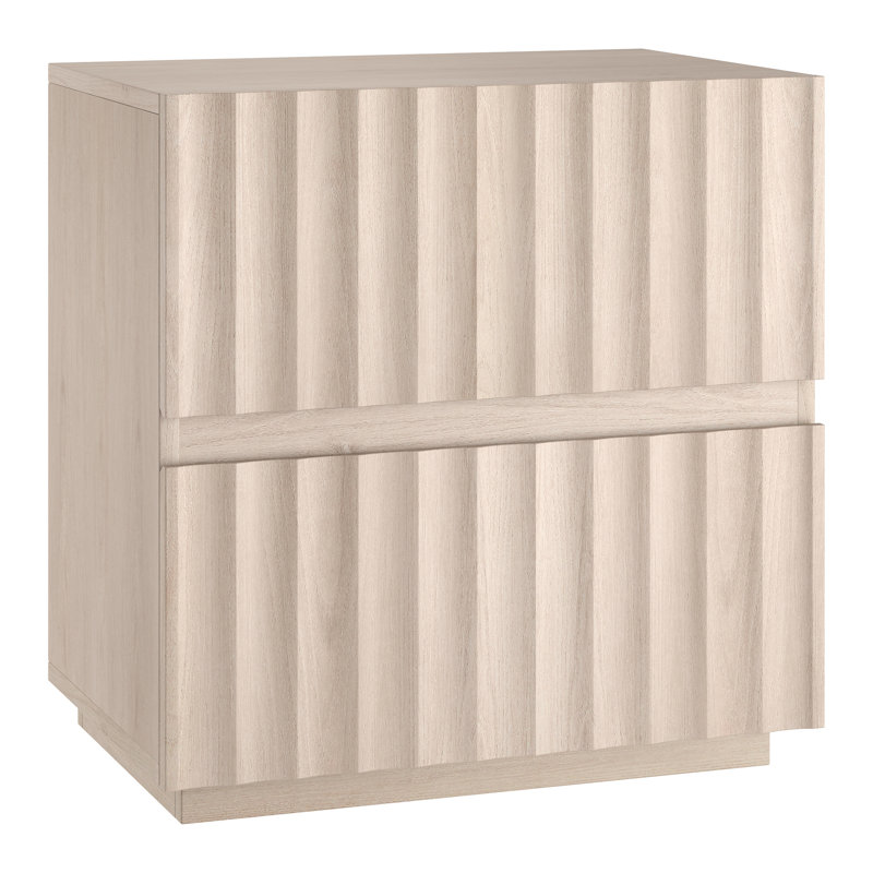 Jaylen 24" Wide Rectangular Fluted Nightstand in Alder White, Alder White